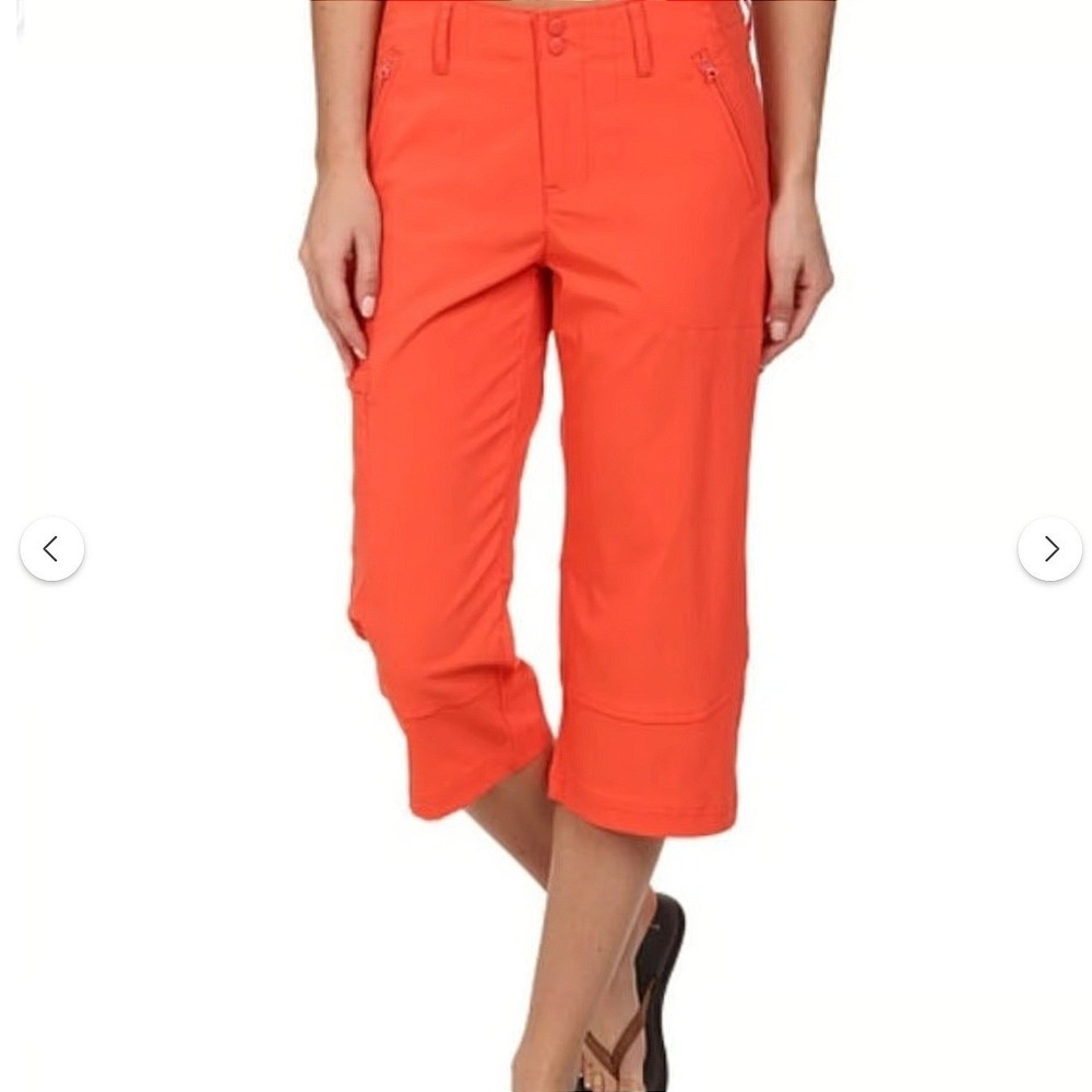Merrell Belay Capri Quick Dry Hiking Beach Pants Sz 16 Nectarine Orange